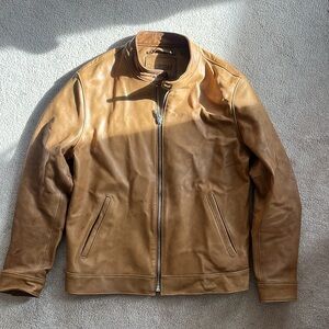 Thursday athletic fit racer leather jacket